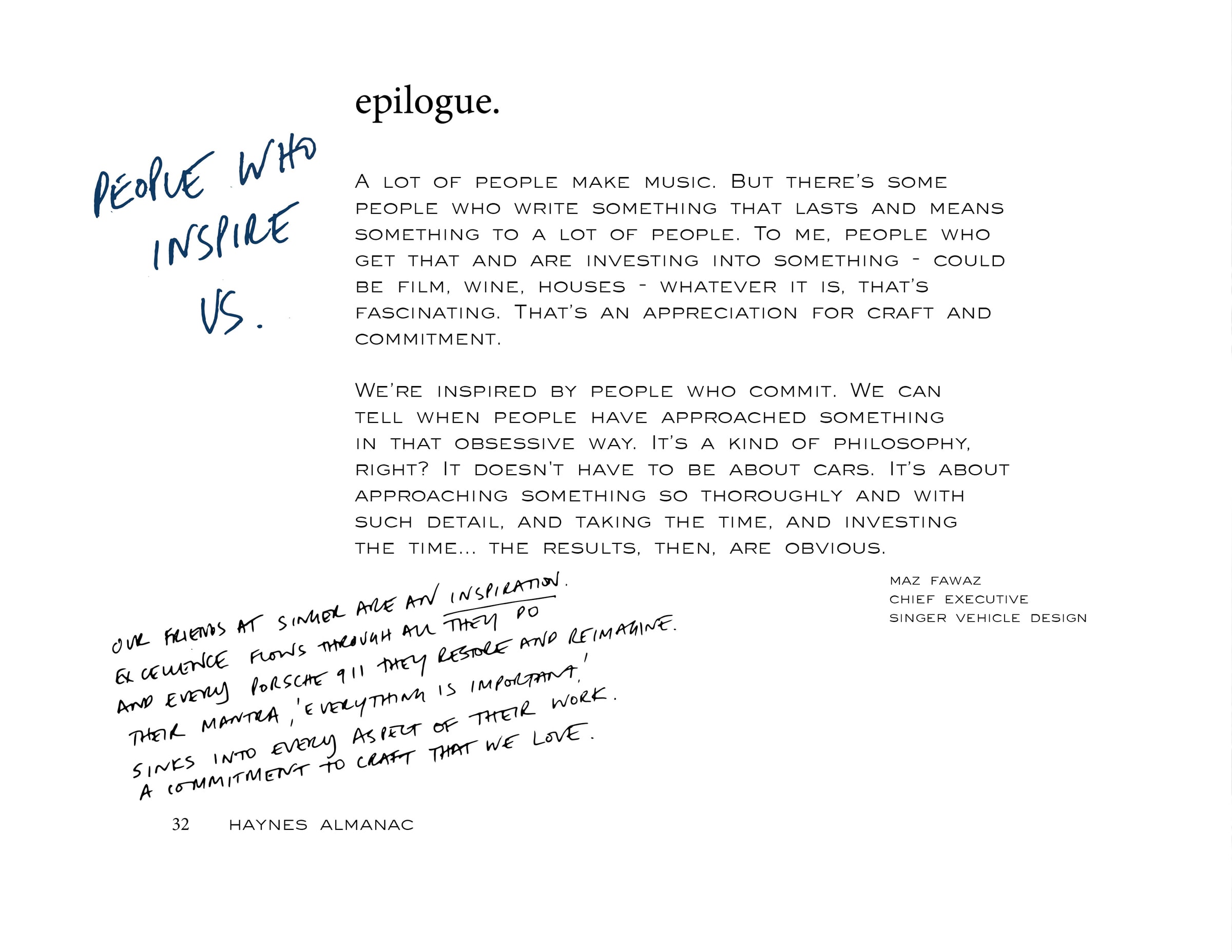 Almanac: epilogue content - people who inspire us