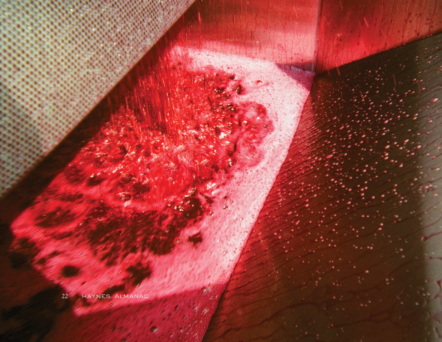 Red grape juice coming of of the crusher